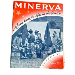 Minerva Hand Knits for Men in Service WW2 Booklet C1942 Rare Edition knitting